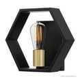 thumbnail image 7 of Urban Ambiance Luxury Industrial Wall Sconce, Small Size: 8.75"H x 10"W, with Geometric Style Elements, Natural Black Finish, UQL2773 from the Venezia Collection, 7 of 7