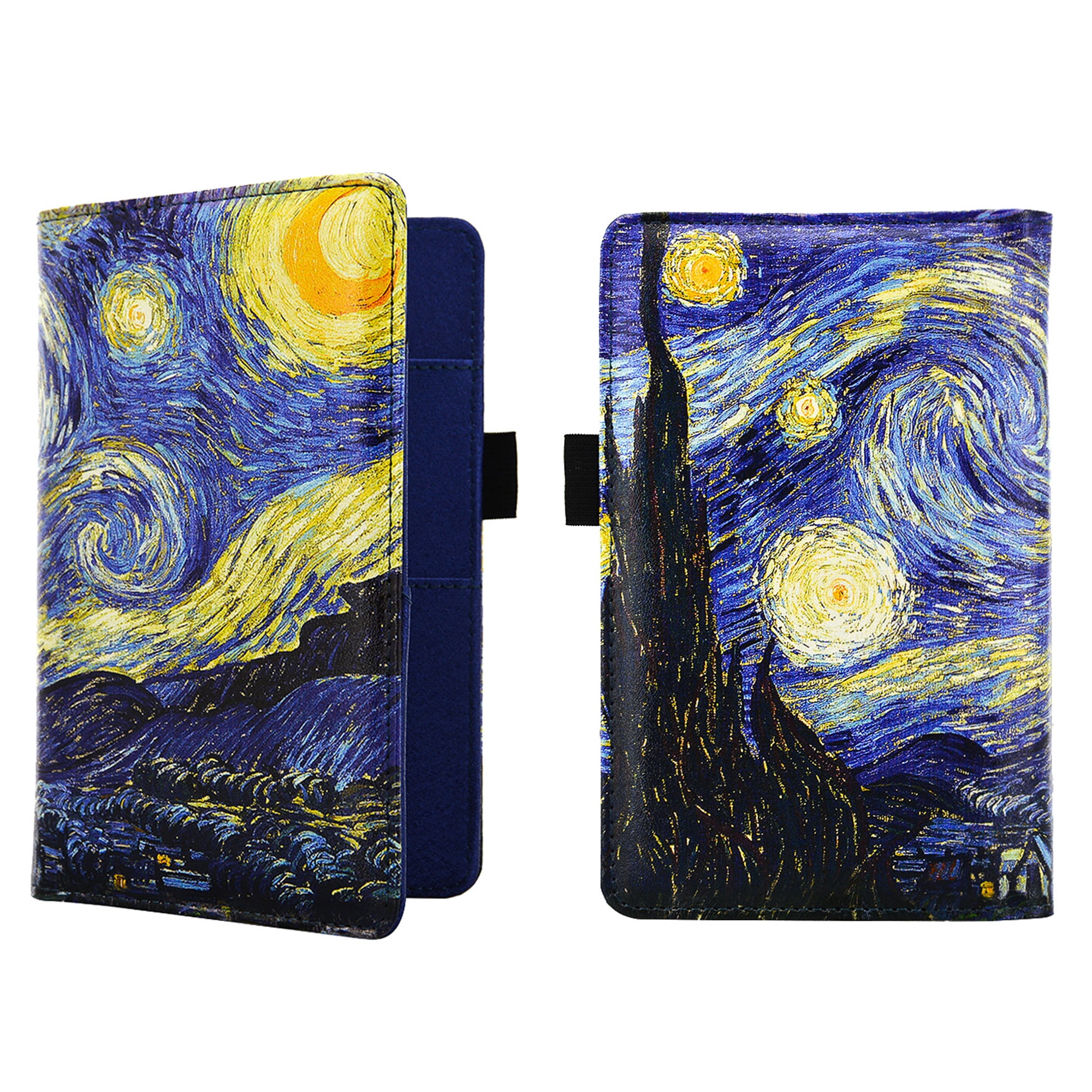 Blue Server Book for Waitress, Waiter Serving Book Checkbook Wallet,  Waitress Accessories, Guest Checks Books Holder (Van Gogh, Starry Night) 