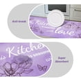 thumbnail image 6 of Purple Floral Kitchen Rugs and Mats Non-Skid Washable for Floor, Farmhouse Purple Kitchen Decor and Accessories Kitchen Mat Set of 2, 17"x30"+17"x47", 6 of 6