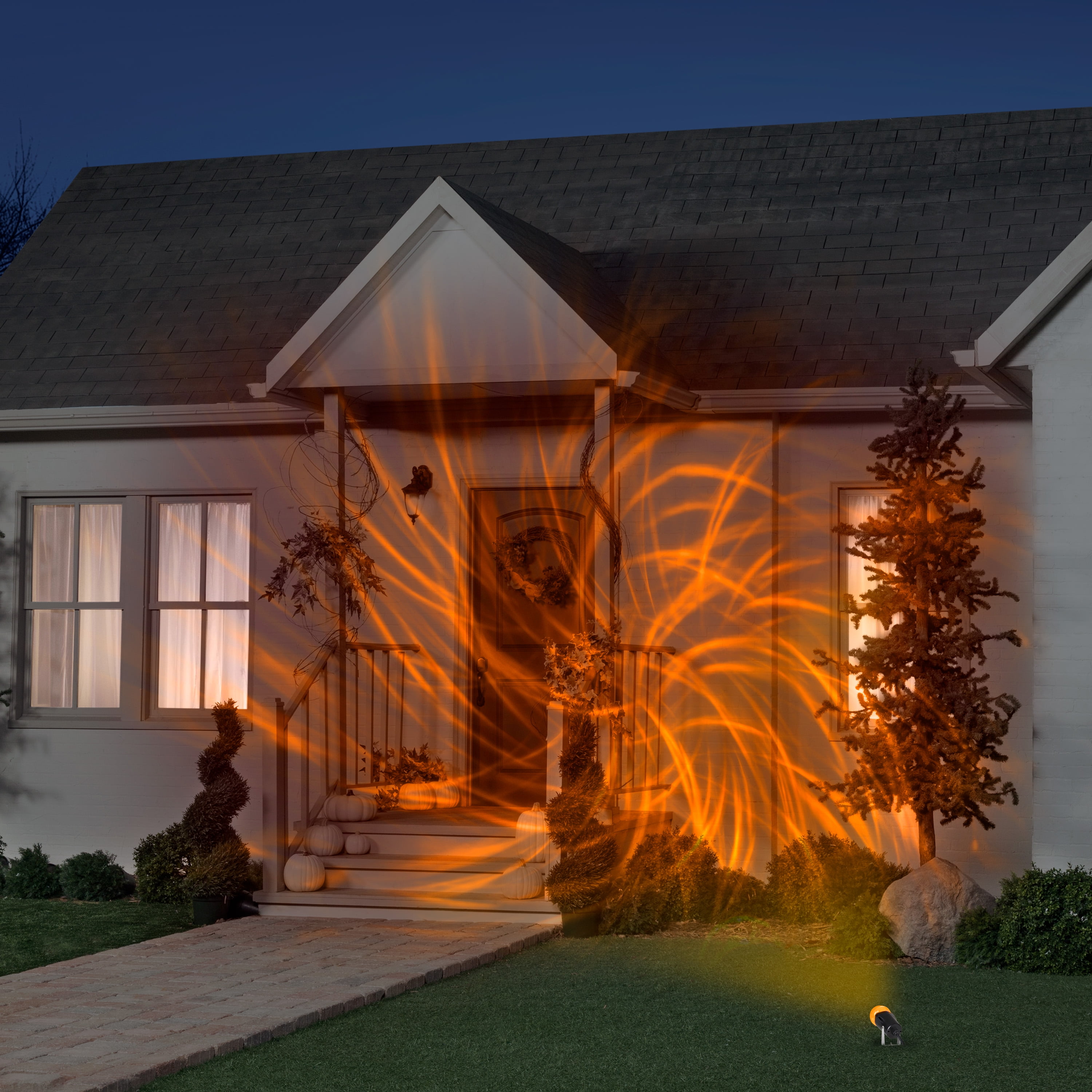 Lot of 2 Gemmy LightShow CometSpiral Halloween Orange LED Projection Swirling