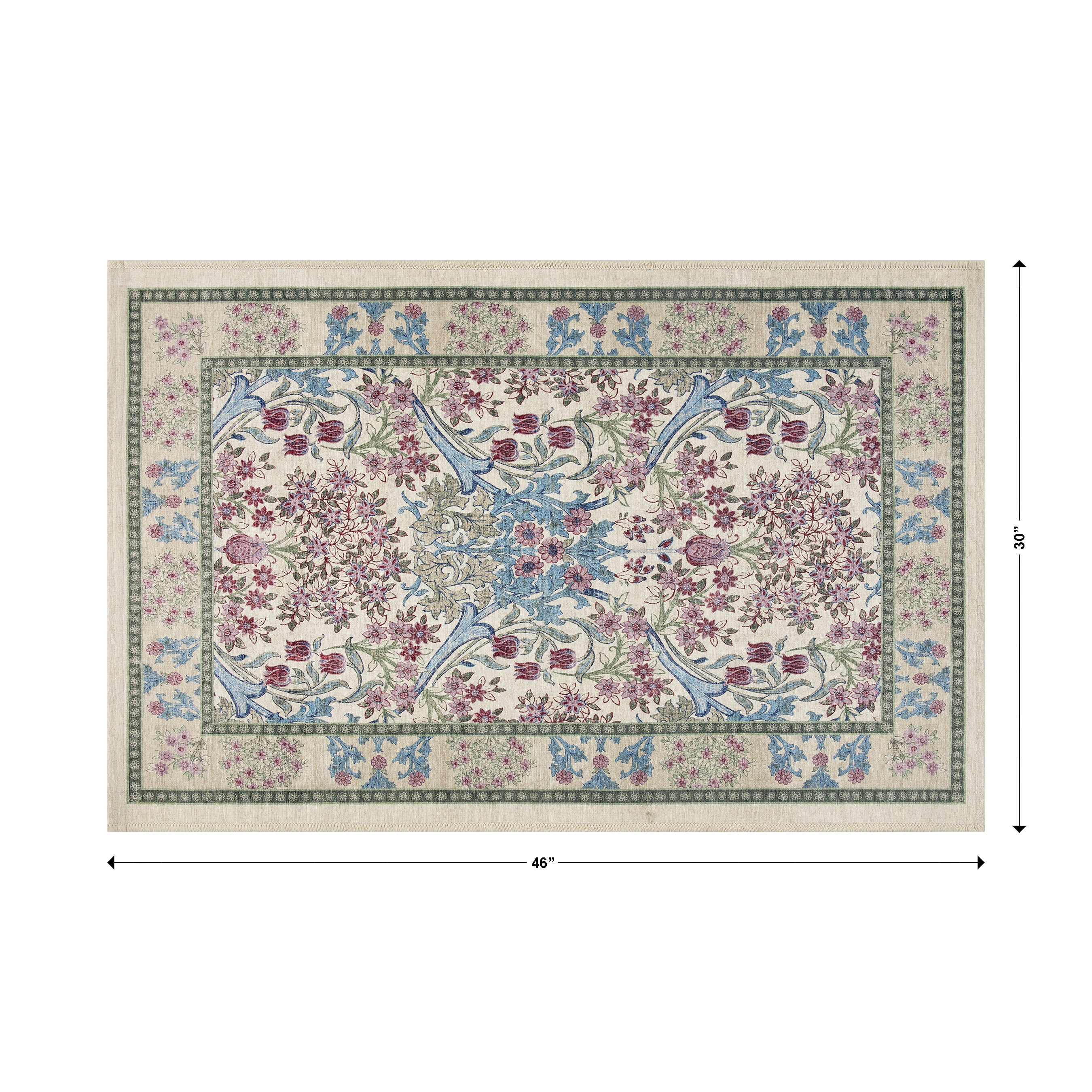 Better Homes & Gardens Beige Hannah Flowing Floral 30" x 46" Accent Rug