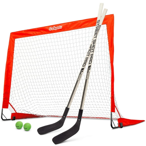 GoSports Ensemble de Rue de Hockey - Inclut But Pop-Up et 2 Bâtons de Hockey avec 2 Balles
