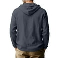 thumbnail image 6 of Xcmzpl Linen Hoodies for Men Long Sleeve Button up Pullover Tops Solid Raglan Shirts Lightweight Summer Blouses Camisetas, 6 of 8