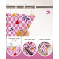 thumbnail image 4 of Groovy Shower Curtain Pink Checkerboard Shower Curtain Set Cute Fruits Waterproof Fabric Shower Cutain for Kid with 12 Hooks 72''''x72'''', 4 of 6
