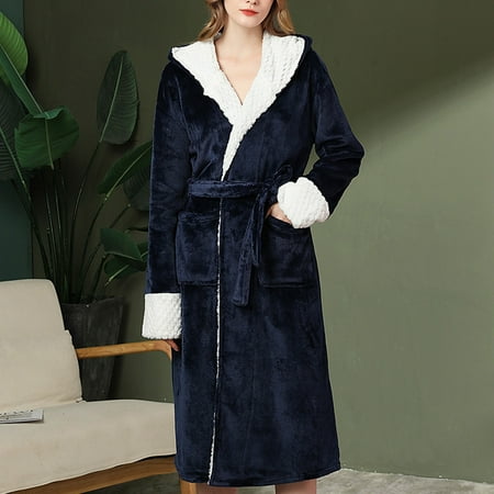 

FREE SHIPPING-Women s Winter Warm Nightgown Couple Bathrobe Men And Women Autumn And Winter Nightgown sexy underwear lingerie for women valentines day gifts
