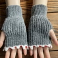 thumbnail image 5 of Aellinatey Knitted Glove Winter Half Finger Mitten Stretchy Cartoon Shark Riding Glove, 5 of 13