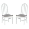 thumbnail image 2 of Linon Desmin Dining Chairs, Set of 2, White Finish with Light Gray Fabric, 2 of 11