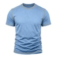 thumbnail image 4 of LEKWK Mens Shirts Short Sleeve Crewneck Casual Athletic Shirts Lightweight Loose Fit Comfy Basic Tees Summer Fashion Workout Daily Wear, 4 of 8