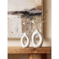 thumbnail image 2 of LE TAUCI Set of 2 Ceramic Donut Vases, White Speckled Matte Vases for Home Decor, 10.5" & 8.5" Hollow Round Flower Vase Set for Pampas Grass, Branches, Living Room, Shelf, Table, Farmhouse Boho Decor, 2 of 8