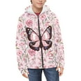 thumbnail image 2 of DISNIMO Kids Butterfly Hoodie for Girls Floral Zip Up Hoodie Teen Girl Pink Hoodies Size 11-13 Oversized Hoodie Boys Zipper Hooded Sweatshirt Youth Sweatshirt Jackets/Hoodies for Teens Sports, 2 of 7