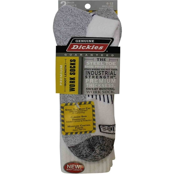 Genuine Dickies Men's Boot Length Crew Socks, 2Pack