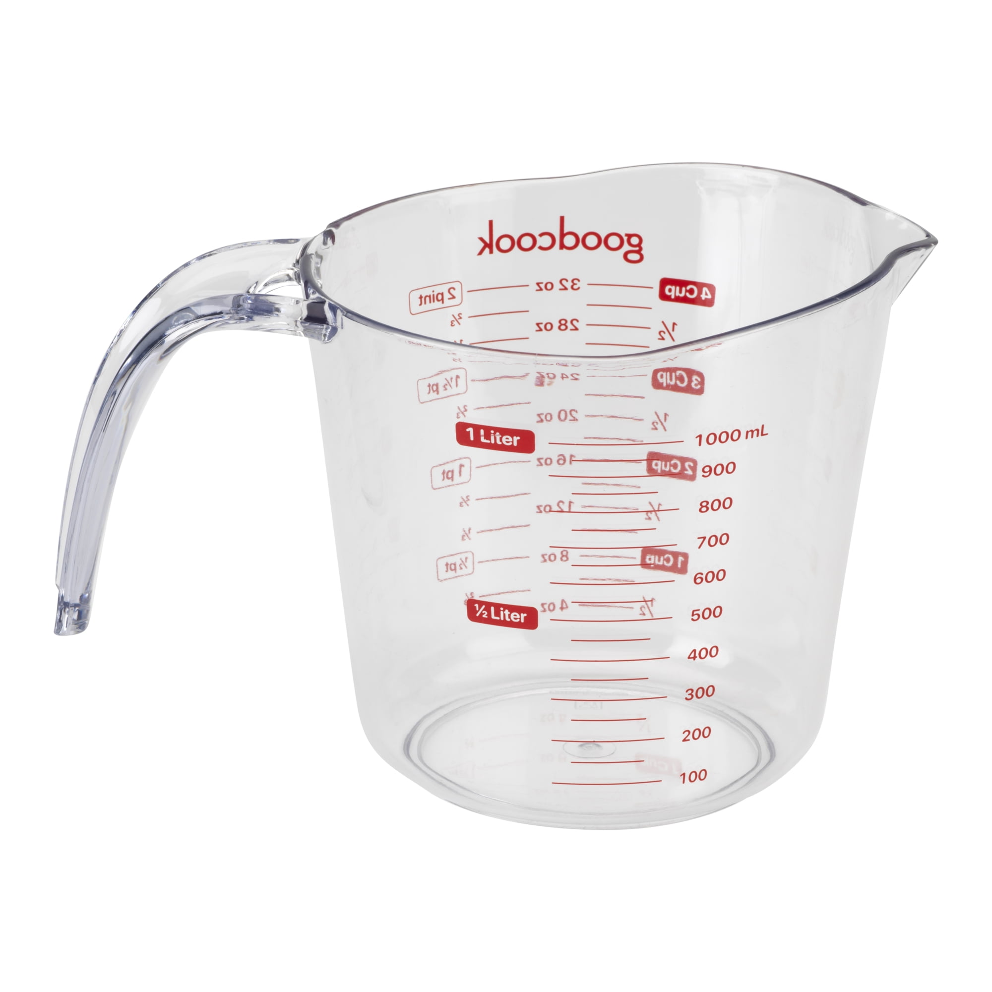 GoodCook PROfreshionals 2-Cup (500 mL) Plastic Measuring Cup, Clear/Red 