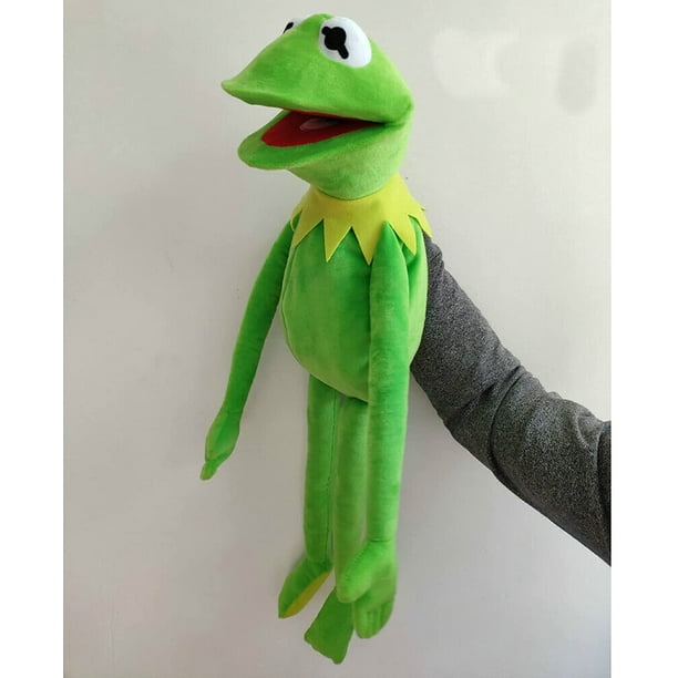 60cm Frog Plush Hand Puppet,Sesame Kermit Frog Plush Toy,Movable Mouth Frogs  Doll,Storytelling,Teaching,Stuffed Animal Doll,Kids Gift Christmas Holiday  Birthday Halloween Easter 