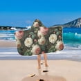 thumbnail image 2 of Yayeee Kids Hooded Towel with Hand Pockets Beach Soft Absorbent Bath Wrap 50 x 23.5 inch, White and Pink Roses, 2 of 5