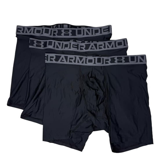Under Armour Essential Tech Mesh Boxerjock 6" Inseam 3-Pk XX-Large, Blk/Blk/Blk
