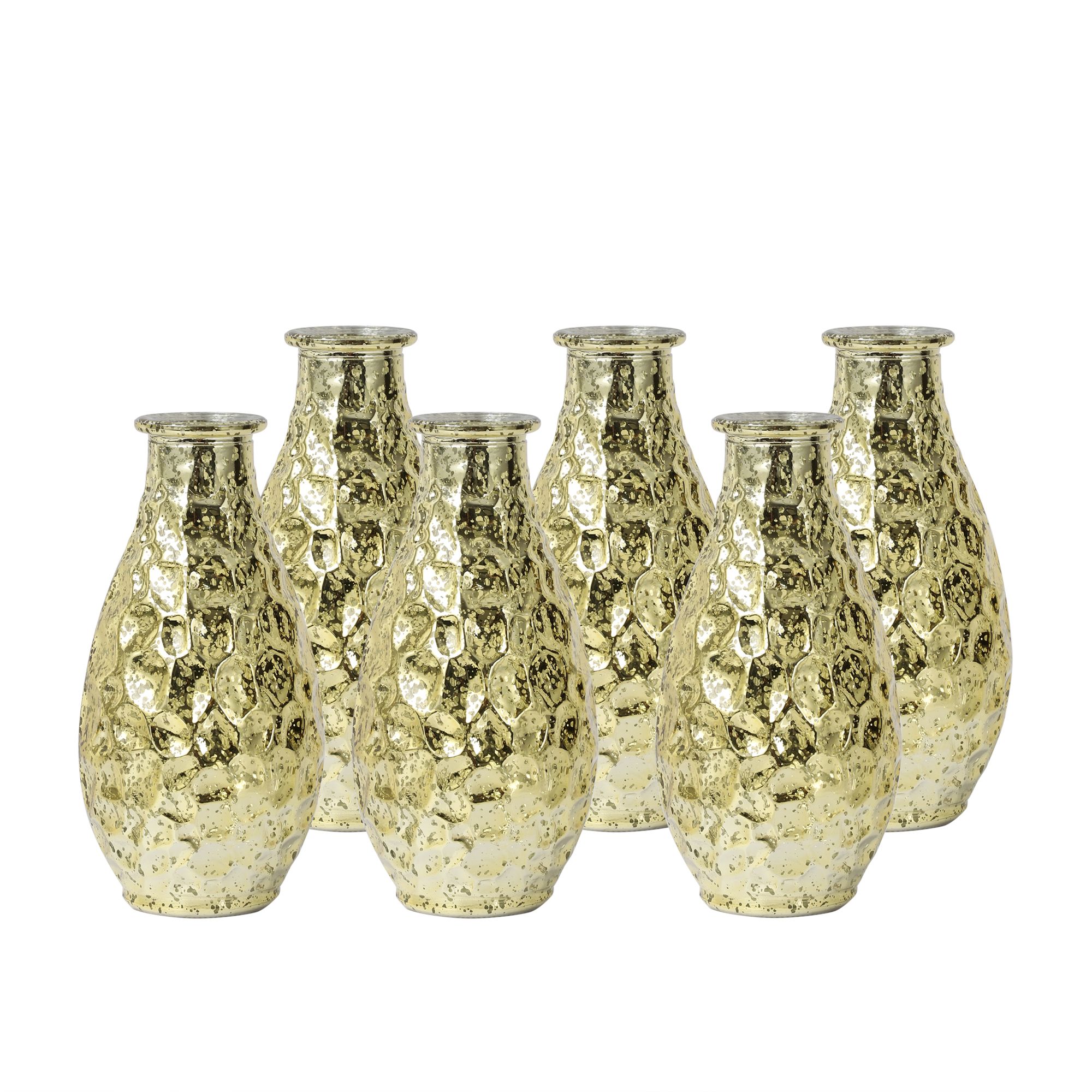 Pebble Grain Mercury Glass Bud Vase, Decorative Bottles 5.6 inch High