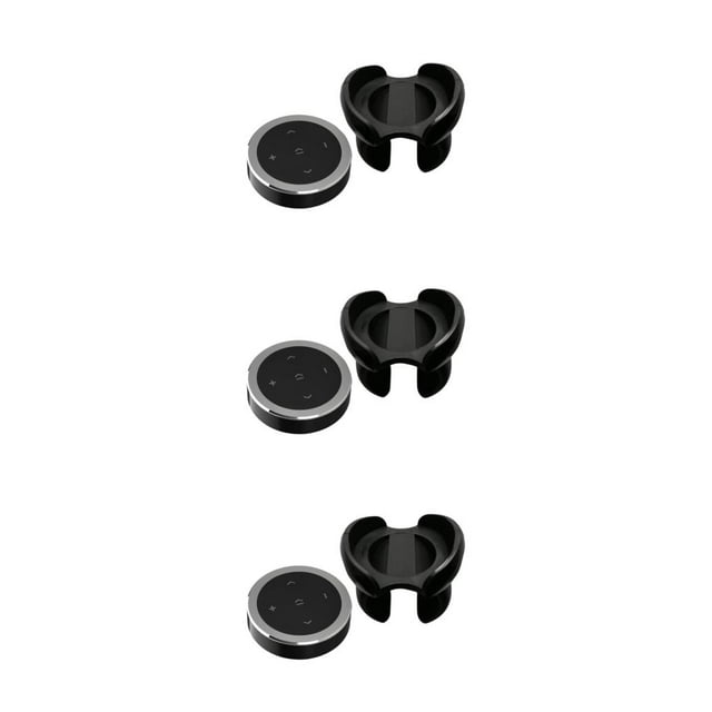 ZheElen Voiture Média Volant Télécommande Musique Streaming Argent avec Support 36x36x8.5mm 3Set