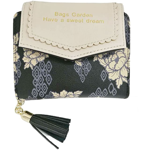 Short Purse Lace Tassel Pendant Wallet Purse Black