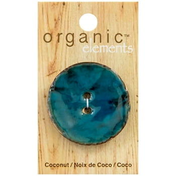  Elements Turquoise 1 5/8" 2-Hole Epoxy Coconut Button