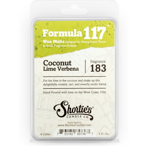 Coconut Lime Verbena Wax Melts - Highly Scented   Natural Oils - Shortie's Candle Company