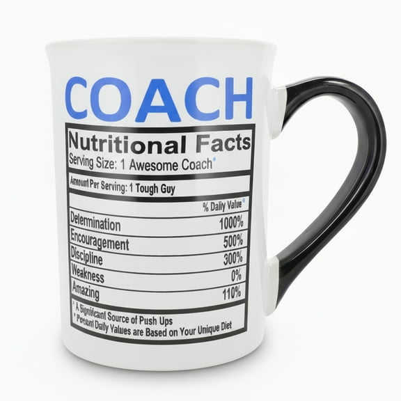 Cottage Creek Coach 16oz Ceramic Coffee Mug, White with Letter Print