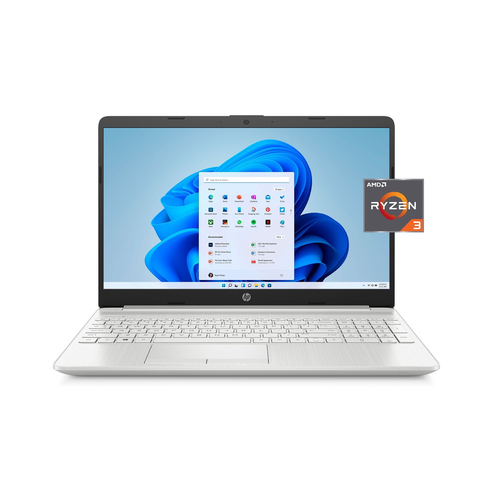 HP 15, AMD Ryzen 3 3250U, 4GB SDRAM, 1TB HDD + 128GB SSD, Natural Silver, Windows 10, 15-gw0010wm (Google Classroom Compatible)