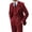 Burgundy, variant on Retro 3 Piece Suit Tweed Herringbone Men's Suits Slim Fit Groom Tuxedos Set Prom Brown Grey Jacket Blazer Vest Pants
