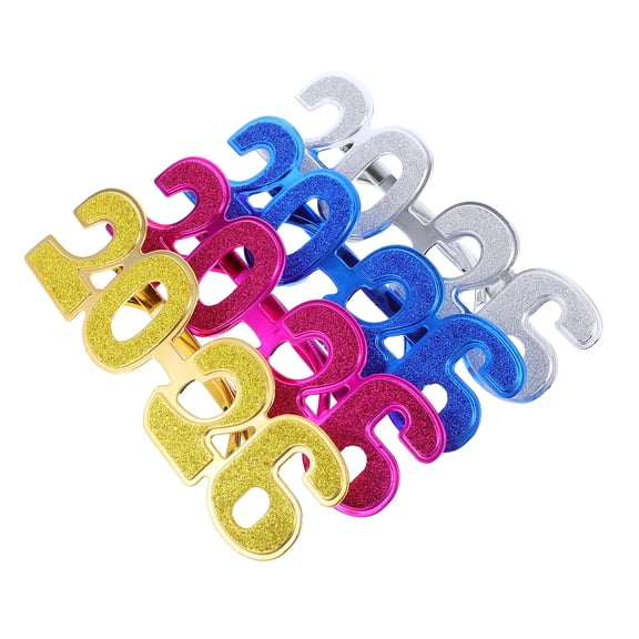 Tineasur 4Pcs Photo Booth Glasses Set Fun New Year Party Accessories for Adults and Kids Celebration