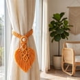 thumbnail image 4 of Dalxymotic Macrame Curtain Tiebacks, Boho Leaf Curtain Tiebacks, Hand Woven Cotton Holdbacks with Wooden Beads, Curtain Tiebacks for Bedroom, Living Room, Home, Window, Door, 4 of 6