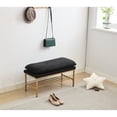 thumbnail image 3 of Linen Upholstered Bench with Metal Legs / Sturdy Support for Various Purposes, 3 of 6