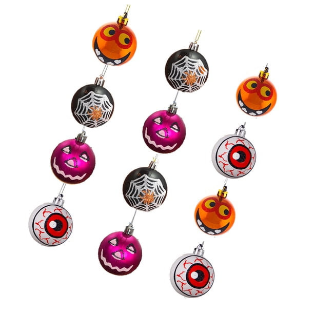 sweethay 12X decoración de Halloween adorno de pared colgante de árbol accesorios para el hogar accesorios de Festival bola decorativa chico juguete Kits de decoración para fiestas Tipo 2