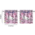 thumbnail image 4 of 2 Piece Set Kitchen Curtains Small Short Cafe Window Curtains Hello Kawaii Cat Cute Rod Pocket Bathroom Tier Window Treatment Drapes 27.5x24inch, 4 of 4
