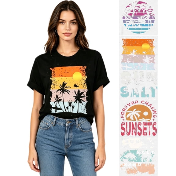 APEXFWDT Beach Shirts for Women Hawaiian Graphic Tees Crewneck Short Sleeve Summer Vacation Vintage Tshirt Tops