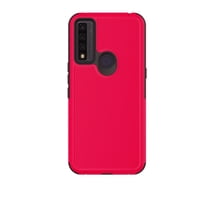 Open Box onn. Slim Rugged Phone Case with Built-in Microbial Protection for Alcatel TCL 4X 5G, Red