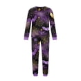 thumbnail image 5 of HTHLVMD Family Matching Sleep Set, Halloween Loungewear, Long Sleeve Home Pjs, Halloween Purple Gold Bat Spider Web Family Matching Pajamas Set, Long Sleeve Crew Neck 2pcs Holiday Loungewear, S, 5 of 6