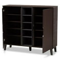 thumbnail image 2 of Bowery Hill Mid Century 2 Doors 25 Pairs Shoe Cabinet in Two-Tone Dark Brown and Grey Finish, 2 of 10