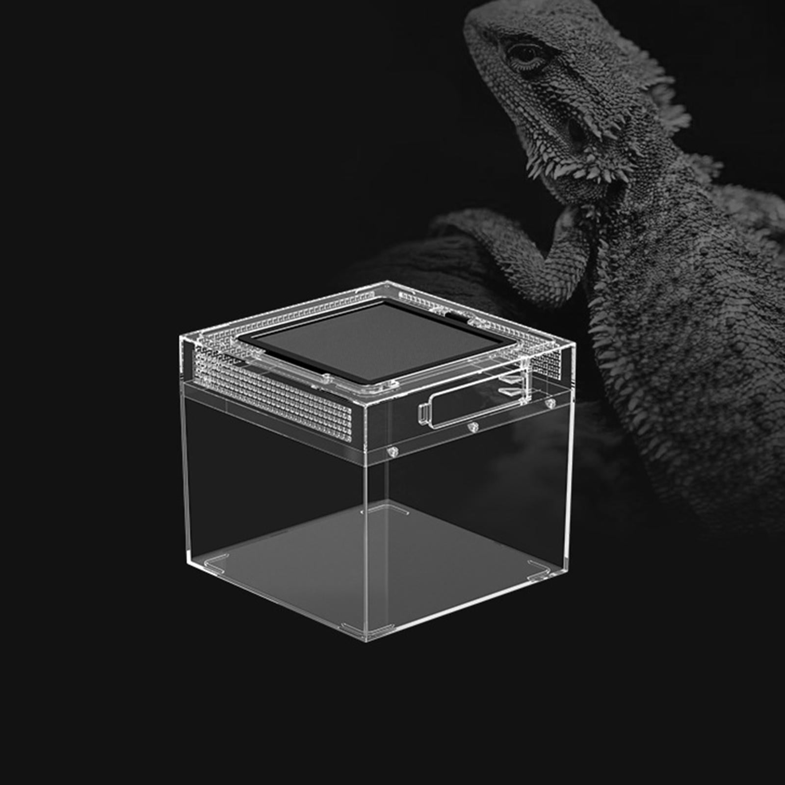 Bvdfgk Reptile Terrarium Clear Transparent Reptiles Cage for Frog Crayfish Tortoise M