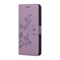 thumbnail image 6 of Nalacover Wallet Case for Samsung Galaxy S23, Stylish Flowers Embossed Pattern Premium PU Leather Flip Folio Cover with Card Slots Holder Magnetic Clasp Kickstand Soft TPU Anti-Drop Case,Lightpurple, 6 of 6