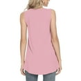 thumbnail image 4 of Summer Saving Usmisi Tank Tops Solid Crewneck Sleeveless T Shirts for Women Loose Flowy Pleated Swing Casual Vest Tunic Blouse Pink M Up to 65% off, 4 of 6