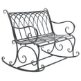 thumbnail image 3 of SAFAVIEH Ressi Rustic Outdoor Patio Rocking Bench, Black Rust, 3 of 10