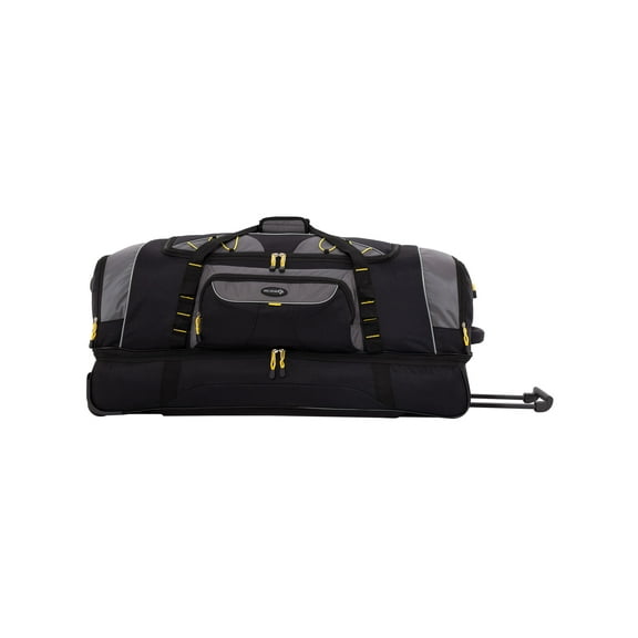Travelers Club Adventurer 30" 2-Section Drop-Bottom Rolling Duffel Travel Luggage - Black