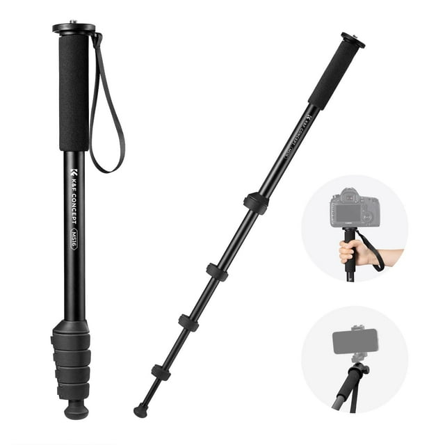 K&F Concept Camera Monopod 63"" Aluminum Photography Monopod with 5-Section Height Lightweight & Portable Camera Accessories
