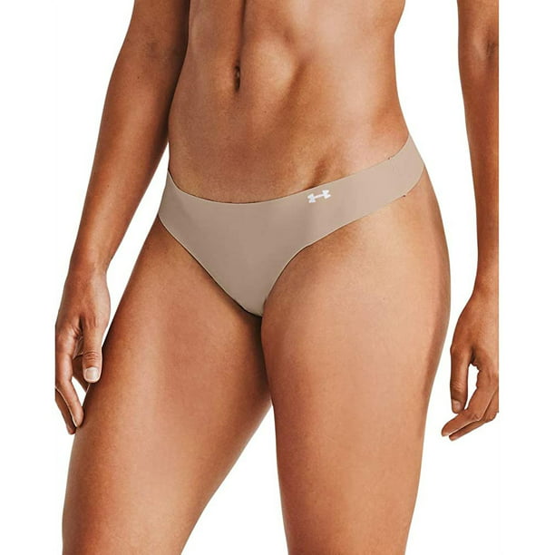 Under Armour Women's Stretch Thong 3-Pack, Black, Natural, Pink, XL