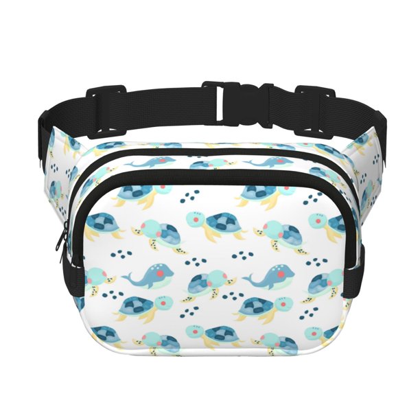 Balery Sea Turtle Mochila Cinturón para Mujeres y Hombres, Bolsa de Cintura Impermeable de Doble Capa con Correa