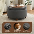 thumbnail image 4 of 30Inch Round Storage Ottoman with Tray, Modern Tufted Fabric Circle Coffee Table with Storage, Upholstered Ottoman with Removable Top for Living Room, Bedroom, Dark Grey, 4 of 8