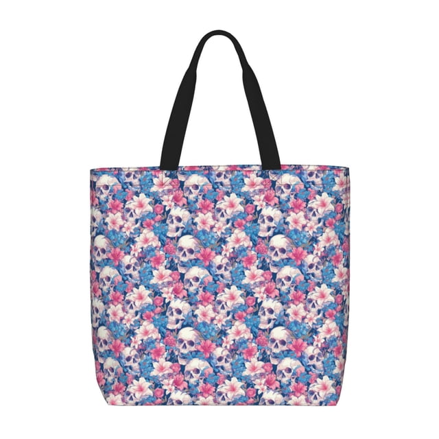 Balery Skull Bolsa de Mano para Mujeres con Cremallera, Bolsa de Gimnasio con Compartimentos, Bolsa para Laptop, Bolsa para Trabajo
