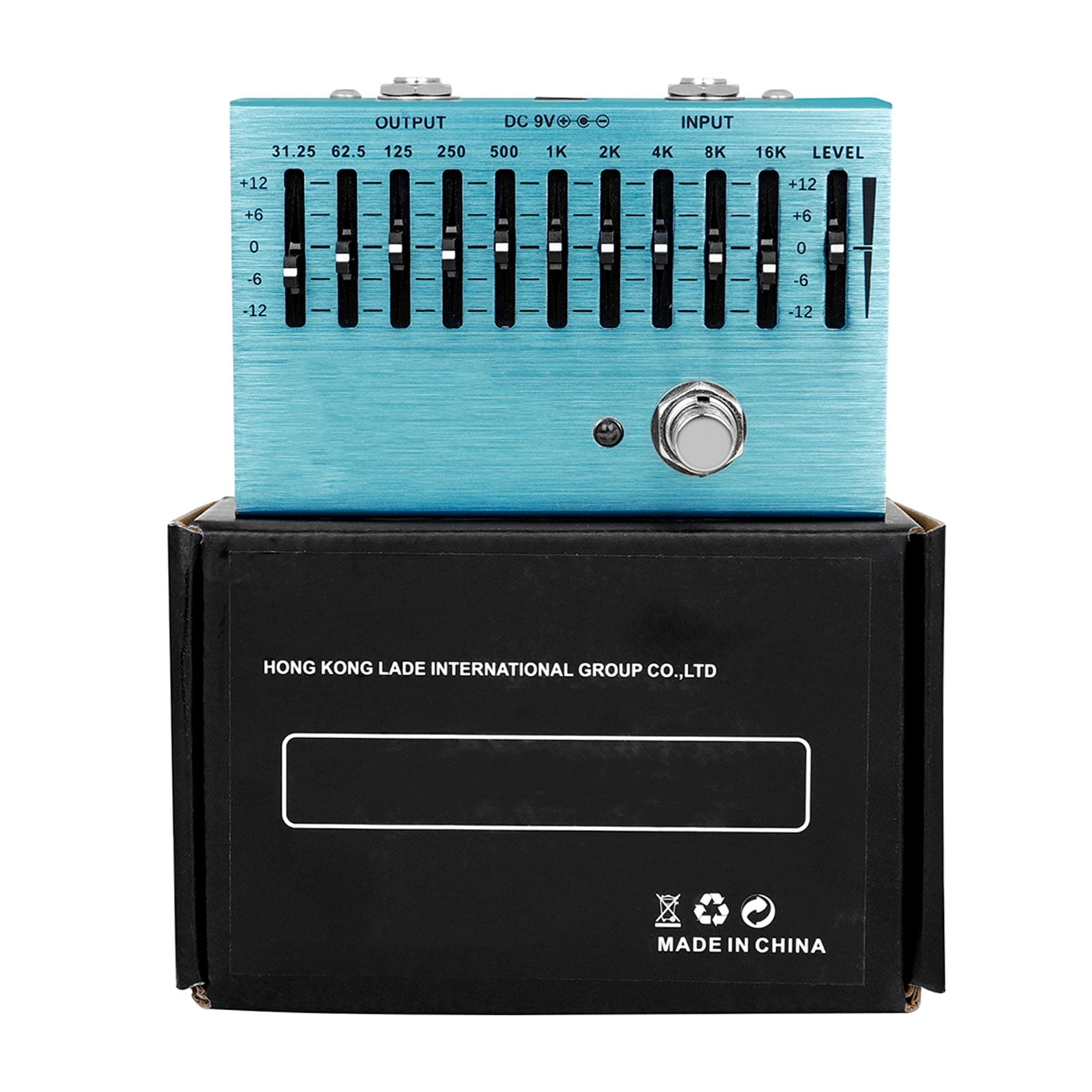 BIBABLYKE 10 Band EQ Pedal Guitar Effect Processor Portable Equalizers Guitar Effects Unit Adjustment Preamplifier for Guitar