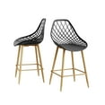 thumbnail image 2 of Kurv™ Indoor and Outdoor Counter Chair - Black Seat with Natural Finish Legs - Set of 2, 2 of 7