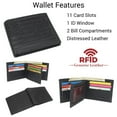 thumbnail image 2 of Distressed Vintage Leather Patriot American Flag Wallet -GOD BLESS AMERICA RFID Blocking Leather US Flag Men's Bifold Western Style Wallet Black, 2 of 7