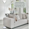 thumbnail image 3 of LIGHTACCENTS White Torchiere Floor Lamp - Contemporary Standing Lamp with Opal White Cone Shaped Shade, 70 inches Tall for Living Rooms, Bedrooms, and More - Stylish and Functional, 3 of 8